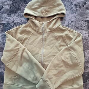 Lululemon Cropped Army Green Scuba Hoodie